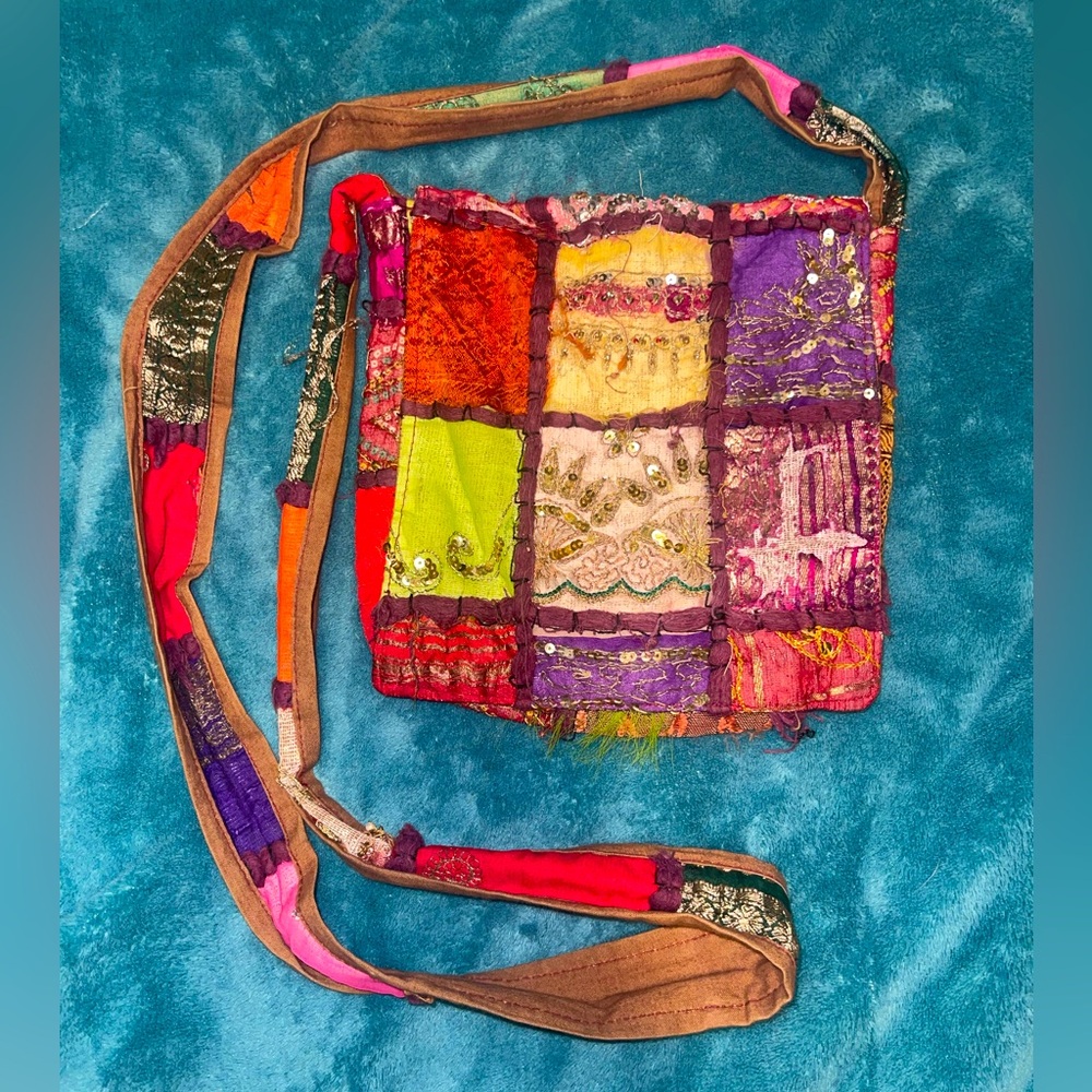 Colorful Crossbody Boho Style Purse made in India for Pier One - 100% Cotton